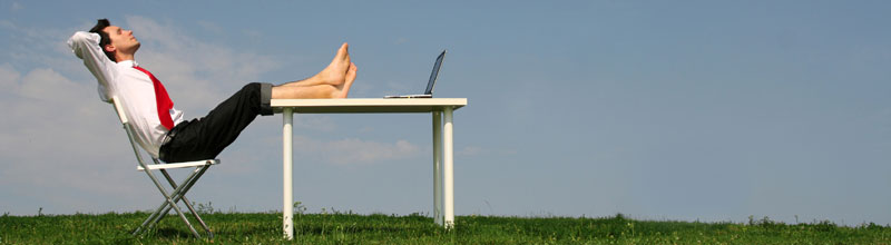 Lead photo: man relaxing outside